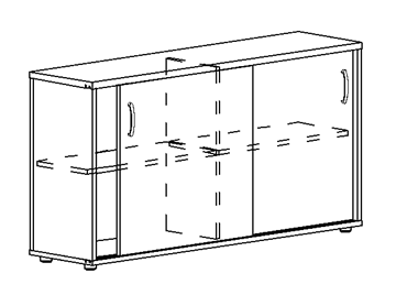 Шкаф-купе низкий Albero, для 2-х столов 60 (124,4х36,4х75,6) в Уфе