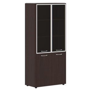 Шкаф комбинированный с дверьми в алюминиевой рамке DIONI Венге DHC 85.7  (850х430х1930) в Уфе