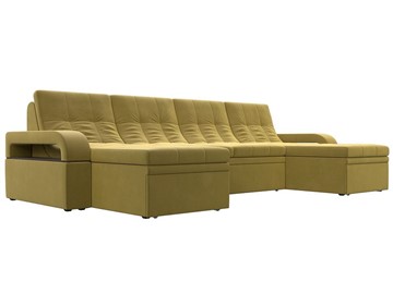 П-образный диван Лига-035 мини, Желтый (микровельвет) в Стерлитамаке