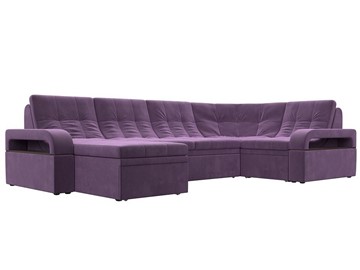 П-образный диван Лига-035, Сиреневый (Микровельвет) в Стерлитамаке