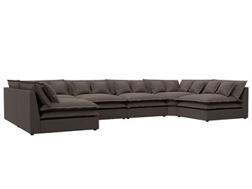 Большой П-образный диван Лига-040, Амур коричневый (рогожка) в Стерлитамаке
