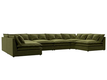 Большой П-образный диван Лига-040, Зеленый (микровельвет) в Уфе