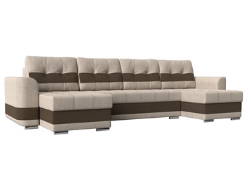 П-образный диван Честер, Бежевый/коричневый (рогожка) в Стерлитамаке