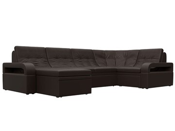 П-образный диван Лига-035, Коричневый (Экокожа) в Стерлитамаке