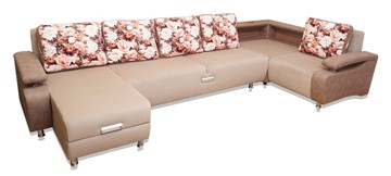 П-образный диван Престиж-15 люкс с полкой в Уфе