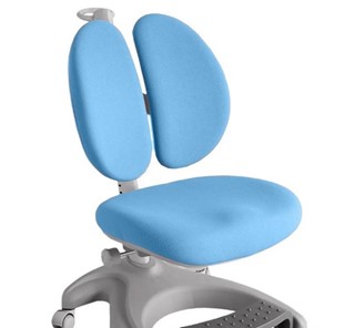 Детский стул FauDesk FunDesk Solerte Grey с подставкой для ног + чехол для кресла (ткань голубая) в Стерлитамаке