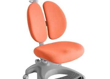 Детский стул FunDesk Solerte Grey с подставкой для ног + чехол для кресла (ткань оранжевая) в Стерлитамаке