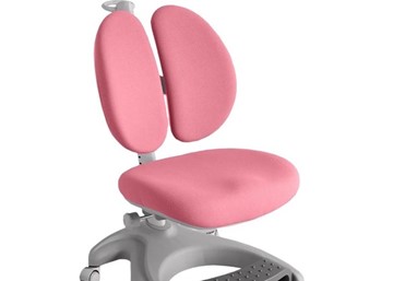 Детский стул FauDesk FunDesk Solerte Grey с подставкой для ног + чехол для кресла (ткань розовая) в Стерлитамаке