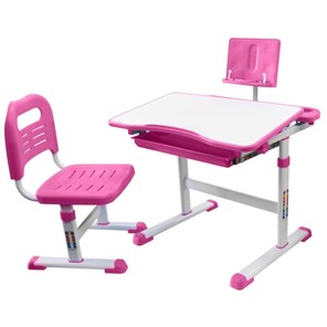 Растущий стол с подставкой и стулом, Holto SET-17A, Розовый в Уфе