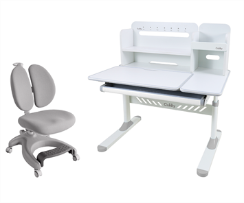 Комплект парта + кресло Nerine Grey +  Solerte Grey + чехол для кресла в подарок! в Салавате