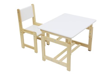 Комплект растущей детской мебели POLINI Kids ECO 400 SM 68Х55 Белый / Натуральный в Уфе