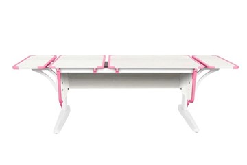 Детский стол-трансформер 4/75-40 (СУТ.42)  + Polka_b 4/550 (2 шт) Рамух белый/белый/розовый в Стерлитамаке