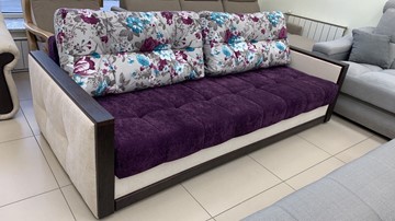 Прямой диван Татьяна 4 БД М531-11 фиол ,фловерс 4 в Стерлитамаке