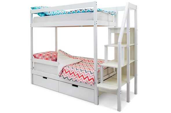 Детская 2-этажная кровать Svogen белый в Стерлитамаке - изображение