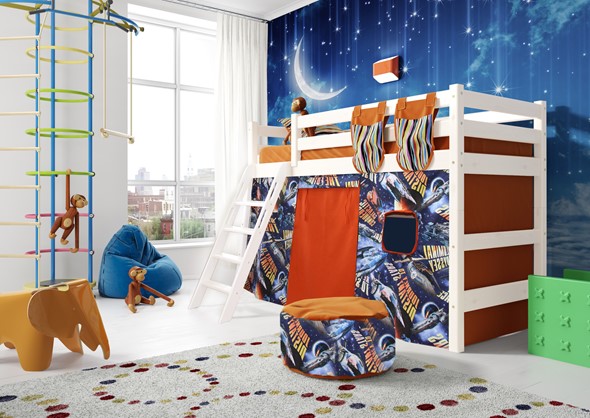 Детская кровать-чердак Соня, Вариант 6 Белый в Стерлитамаке - изображение