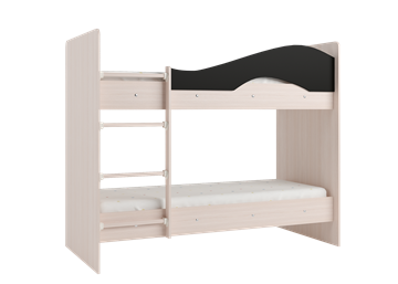 Детская  двухъярусная кровать Мая с 2 ящиками на щитах, корпус Млечный дуб, фасад Венге в Уфе - предосмотр 3