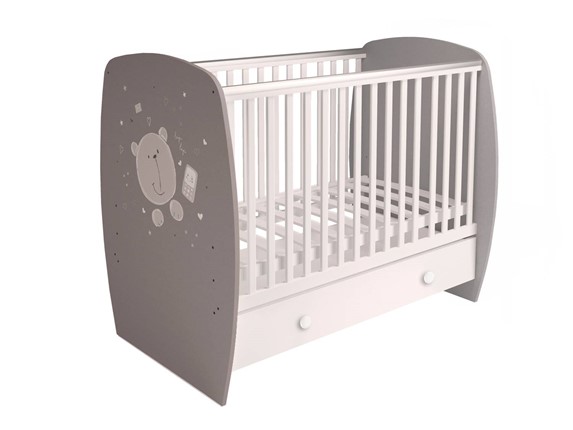 Кроватка детская с ящиком POLINI Kids French 710 TEDDY Белый