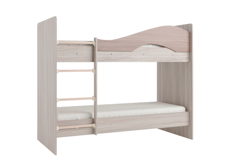 Двухэтажная кровать Мая на щитах со шкафом и ящиками, корпус Шимо светлый, фасад Шимо темный в Стерлитамаке - изображение 3