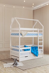 Двухэтажная детская кровать Домик с ящиками, цвет белый в Салавате - предосмотр 6