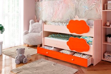 Двухъярусная кровать Соник 1.6 с ящиком, Оранжевый в Уфе