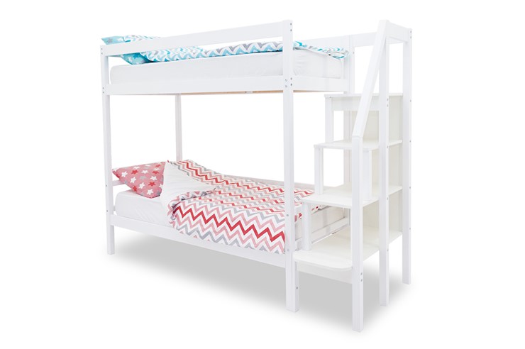 Детская 2-этажная кровать Svogen белый в Салавате - изображение 2