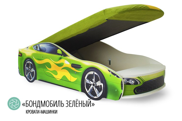 Кровать-машина детская Бондимобиль зеленый в Стерлитамаке - изображение 1