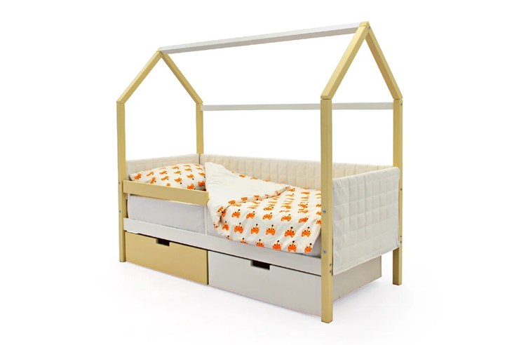 Кровать-домик «Svogen бежево-белый» мягкая в Стерлитамаке - изображение 4