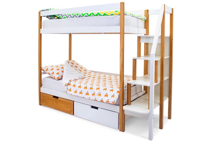 Детская двухъярусная кровать Svogen дерево-белый в Стерлитамаке - изображение 3