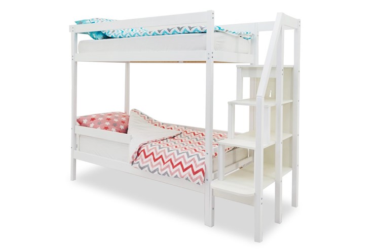 Детская 2-этажная кровать Svogen белый в Салавате - изображение 3