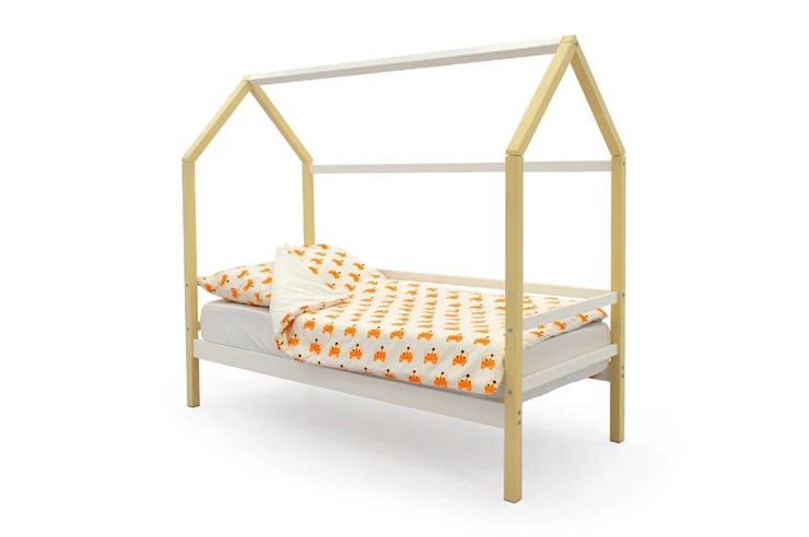 Детская кровать-домик Svogen бежево-белый в Стерлитамаке - изображение 1