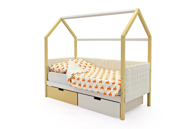Кровать-домик «Svogen бежево-белый» мягкая в Стерлитамаке - изображение 3