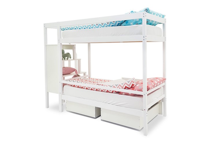 Детская 2-этажная кровать Svogen белый в Салавате - изображение 6