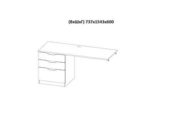Кровать-чердак с письменным столом и шкафом POLINI Kids Simple Белый / Бетон в Салавате - предосмотр 9