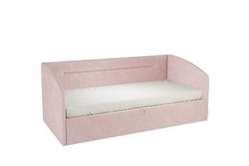 Кроватка 0.9 Альба (Софа), нежно-розовый (велюр) в Стерлитамаке