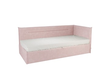 Детская кровать 0.9 Альба (Тахта), нежно-розовый (велюр) в Стерлитамаке