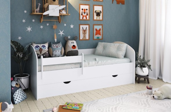 Кровать детская Бэмби 1800х900 без ящиков и бортика, белый в Стерлитамаке - изображение