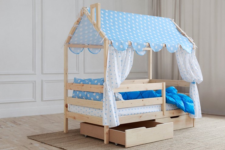 Кровать детская Домик с ящиками, без покраски в Салавате - изображение 2