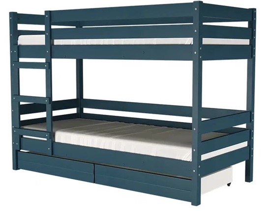 Кровать в детскую Джуниор двухъярусная с ящиками (Сапфировый) в Стерлитамаке - изображение