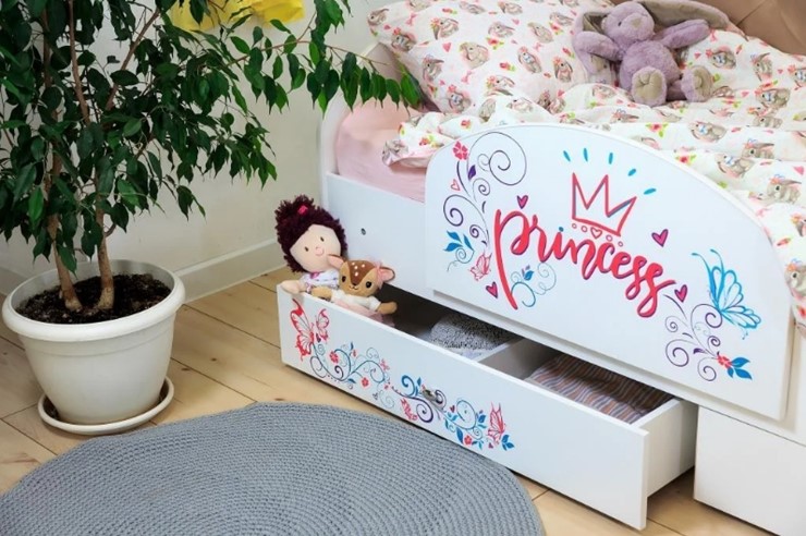 Кровать детская Эльза с бортиком, Розовый (латы) в Стерлитамаке - изображение 2
