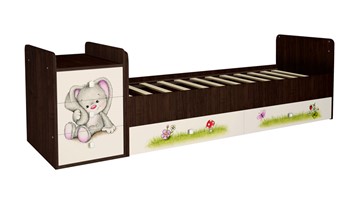 Детская кровать с комодом Фея 1100 Зайчонок Венге-бежевый в Стерлитамаке - предосмотр 1