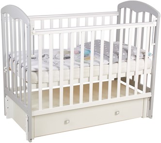 Детская кроватка Фея 328 Белый / Серый в Салавате