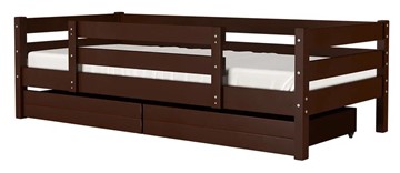 Кровать в детскую Глория с ящиками и бортиком (Орех) в Уфе