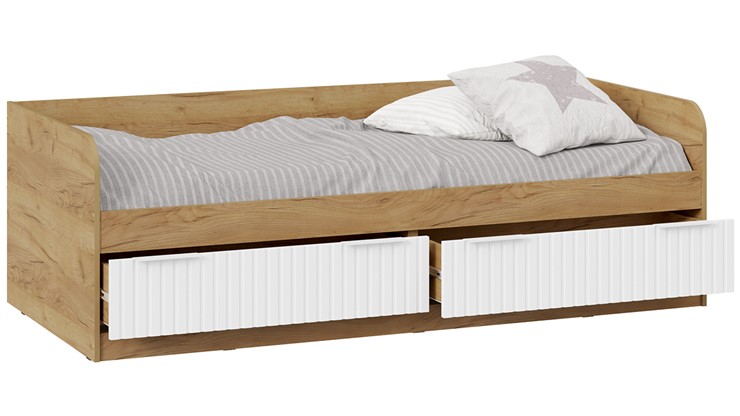 Кроватка Хилтон Тип 1 900 (Дуб Крафт Золотой/Белый матовый) в Уфе - изображение 1