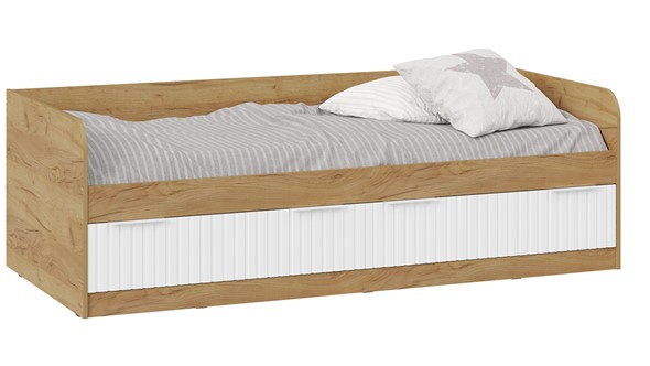 Кроватка Хилтон Тип 1 900 (Дуб Крафт Золотой/Белый матовый) в Уфе - изображение