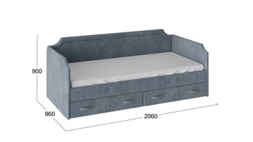 Кровать в детскую Кантри Тип 1, ТД-308.12.02 (Замша синяя) в Стерлитамаке - предосмотр 2