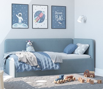 Кровать в детскую Leonardo голубой 160х70 в Стерлитамаке - предосмотр 4