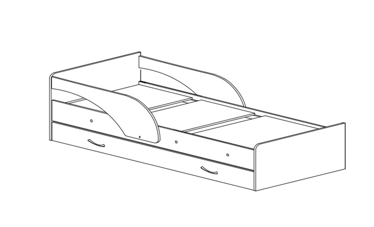 Детская кровать Максимка, цвет Млечный дуб в Салавате - изображение 1