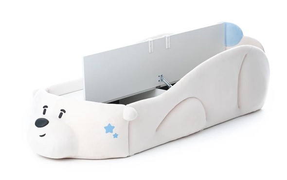 Детская кровать Мишка Pasha с ящиком, белый в Стерлитамаке - изображение