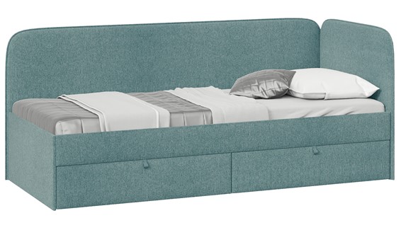 Кровать детская Молли тип 1 (80), Микровелюр Scandi Indigo 11 в Стерлитамаке - изображение