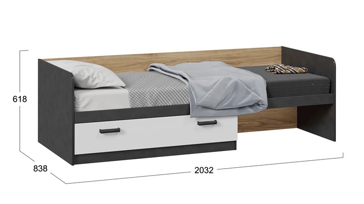 Детская кровать Рико ТД-340.12.01 (Белый глянец/Матера/Яблоня Беллуно) в Стерлитамаке - изображение 3